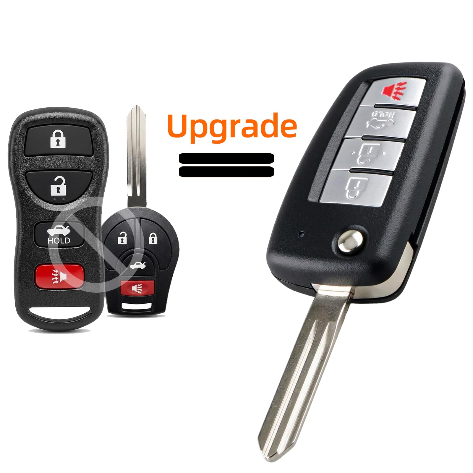 Keyless Entry - Telecomando per auto con telecomando compatibile con Nissan Altima Armada Maxima 350Z Quest Sentra Infiniti EX35/FX35/FX45/G35/G35/I35/QX56 KBRASTU15, confezione da 2
