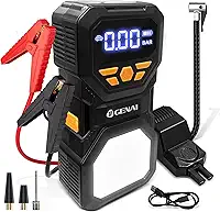 Carregador de Bateria Automotivo Portátil Multifuncional 3em1 para Encher Pneus, Luz de Emergência e Power Bank, Carregamento Rápido QC3.0 para Carro e Moto