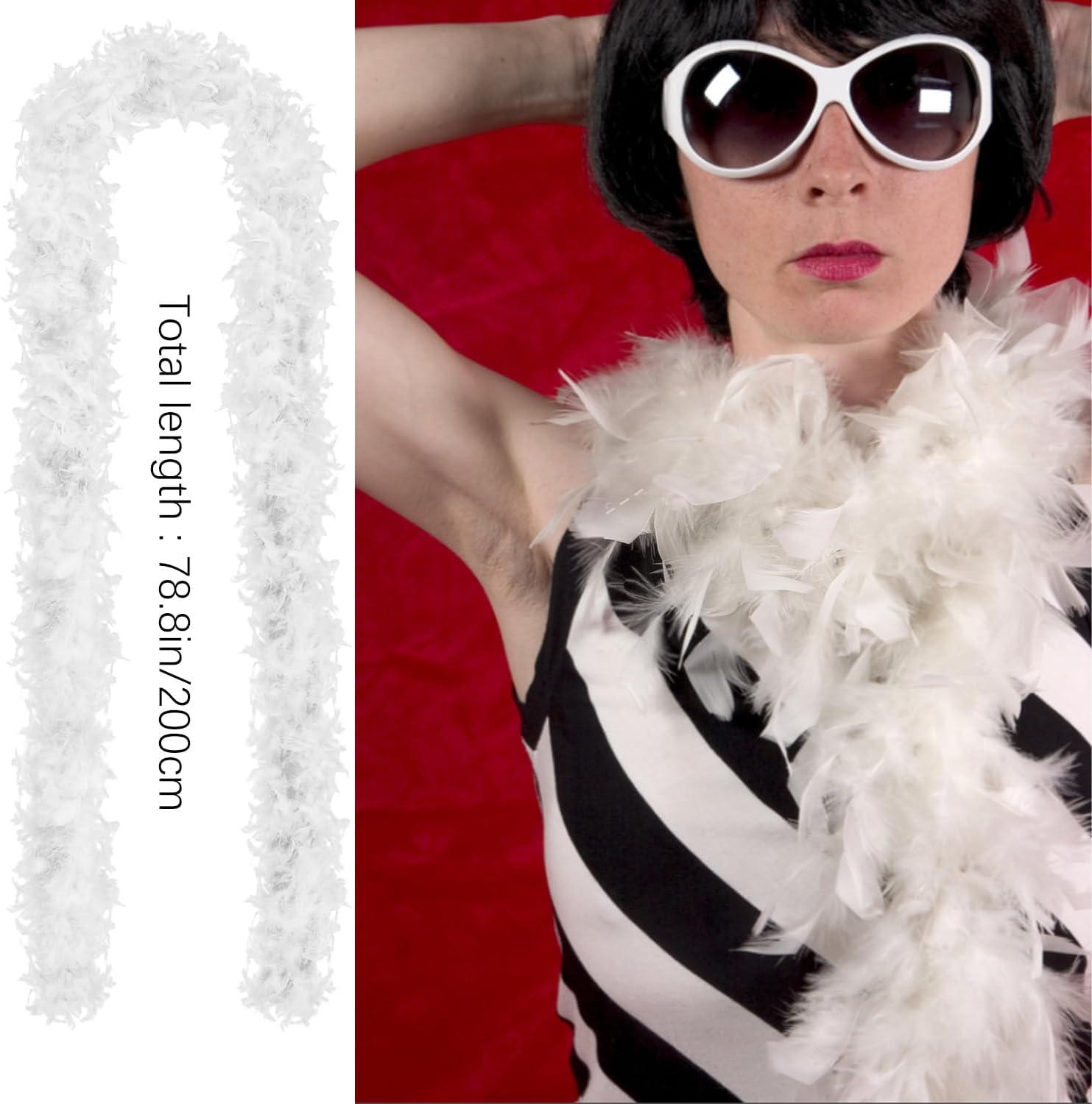 Feather Boa 2 Yards 40g Chandelle Feather Boa for Party Halloween Dancing Wedding Christmas Costume Decoration - Image 2