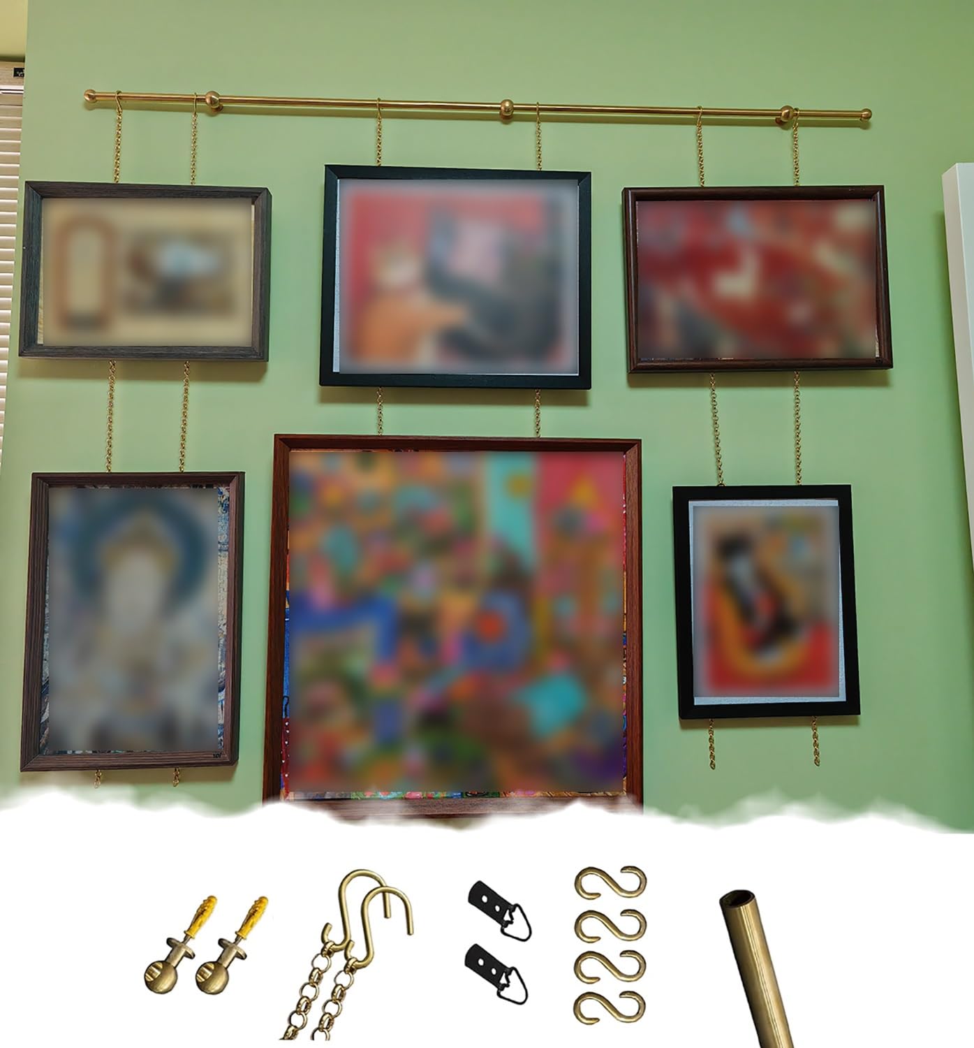 Cimaise pour Tableau Grand Système de Rail pour Tableaux Lourds avec Tige en Laiton