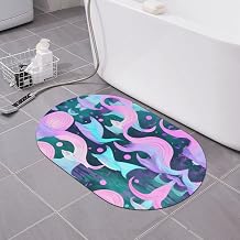 Mermaid Pastel Pink Aqua Quick Drying Absorbent Bath-Matdiatomaceous earth bath mat- Elegant & Modern Design-Easy to Clean