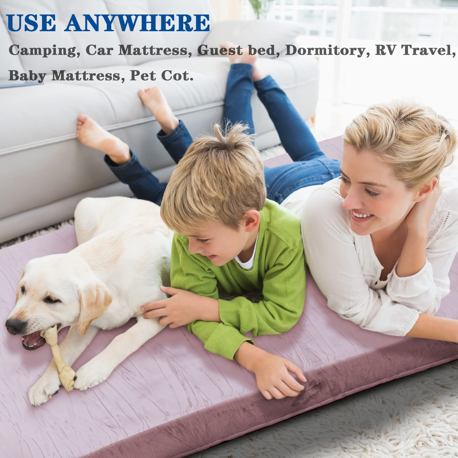 KingChii Materasso Da Campeggio In Memory Foam – 42D + 32D, Con Copertura Impermeabile E Borsa, CertiPUR-US - 2
