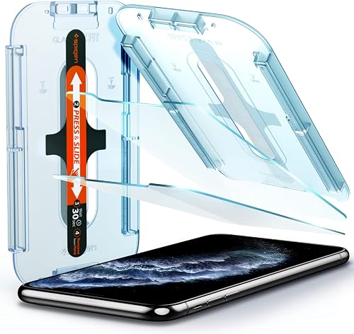 Spigen EZ Fit Tempered Glass Screen Protector for iPhone 11 Pro and iPhone XS and iPhone X - 2 Pack