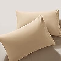 Vista 26 de MILVOWOC - Juego de 2 fundas de almohada de microfibra cepillada tamaño estándar, color naranja quemado, juego de fundas de almohada antideslizante