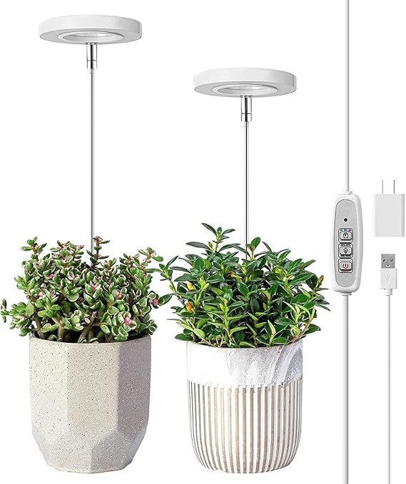 Plant Grow Full Light Indoor, LED Plant Light For Indoor Growing Full Spectrum, Plants Grow Lamp For Small Plant, With 4/8/12H Timer, Height Adjustable