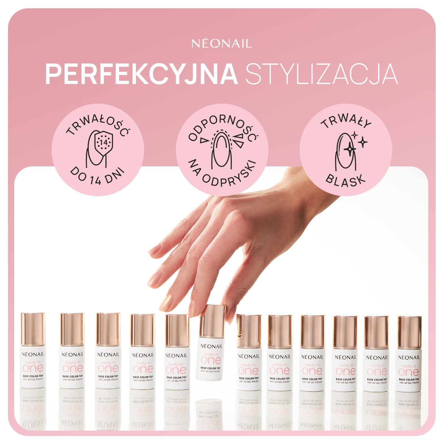 Lakier hybrydowy do paznokci Beżowy READY IN ONE One Mocha Brown 3w1 7,2 ml UV LED