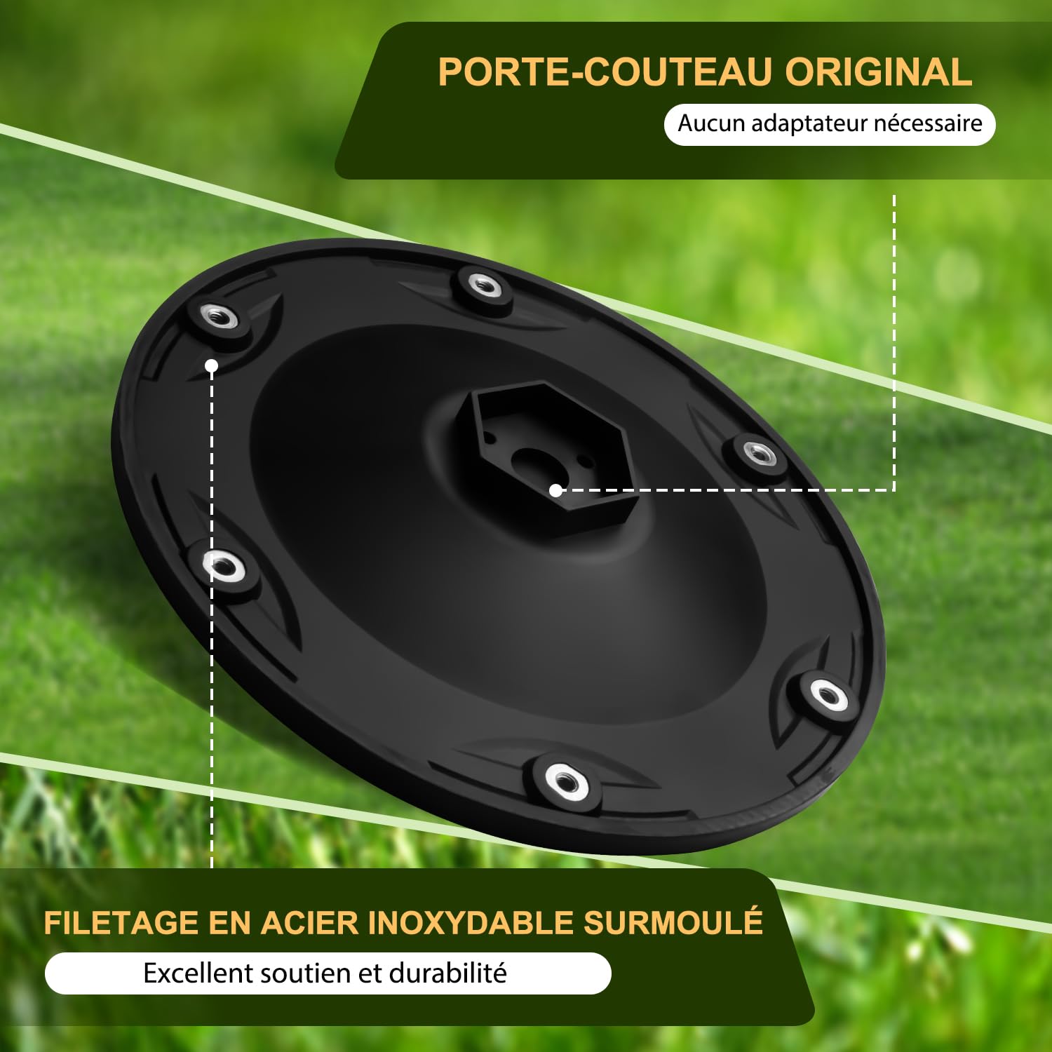 FourShow Disque à lames + 6 lames compatibles avec Worx Landroid S&M (à partir de 2020),Support Hexagonal AS1300