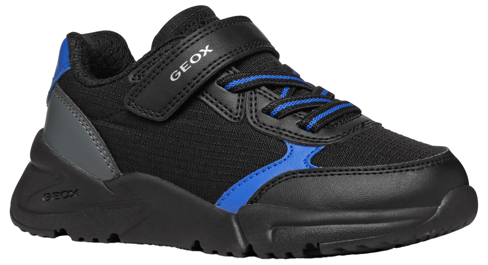 Geox J Loftus BOY B Sneaker, Black, 5 UK Child