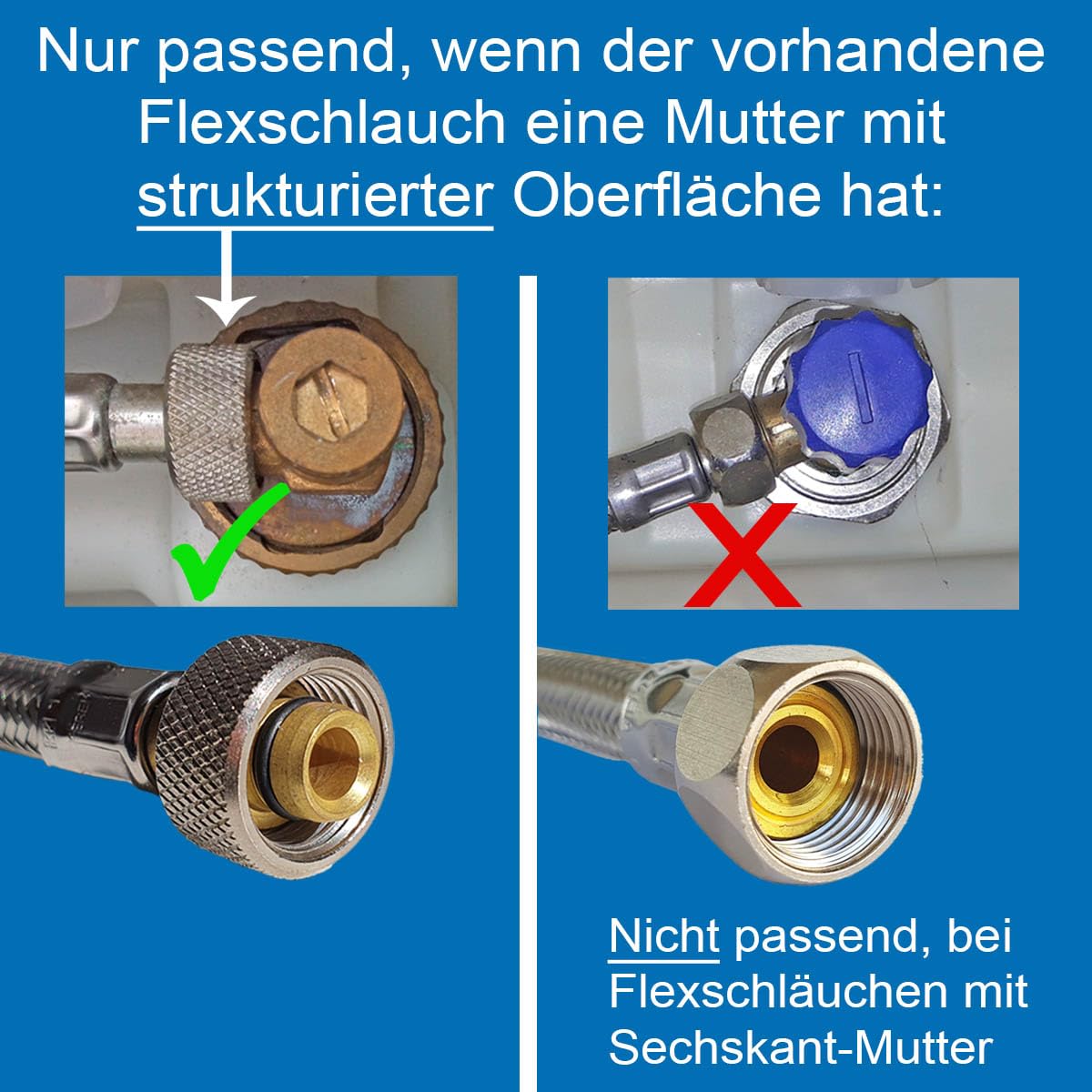 Füllventil 383 inkl. Flexschlauch für Geberit UP-Spülkasten UP100, UP100Y, UP300, UP300Y, UP320, UP320Y, Delta und Sigma