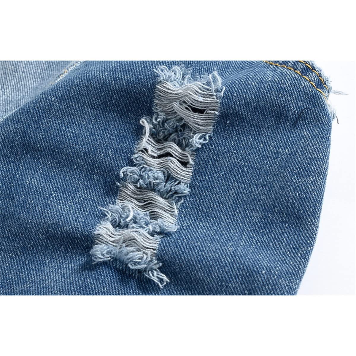 Gilet in denim da donna senza maniche casual gilet primavera denim giacca strappata slim giacca denim gilet, R011, 5XL