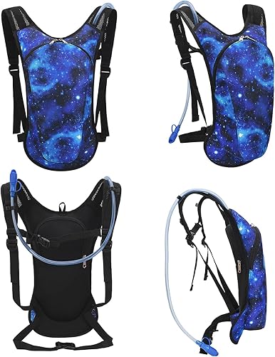 Miniatura 5 de Roptat Mochila de hidratación con bolsa de hidratación de 2 litros, mochila ligera para agua para mujeres y hombres, correr, equitación, ciclismo,