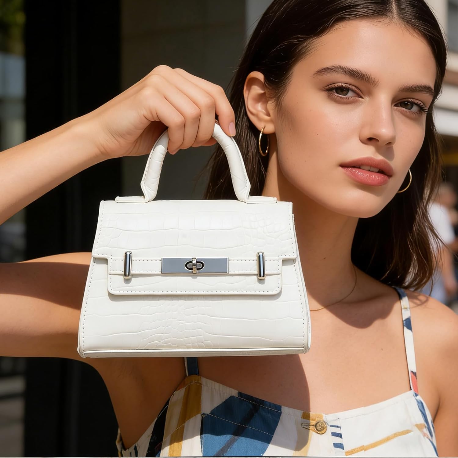 GLITZALL Mini Summer Purse for Women Designer Crossbody Bag and Small Cute Top Handle Handbag, Vegan Leather | Fit Phone16/17 Pro, Passport, Small Wallet