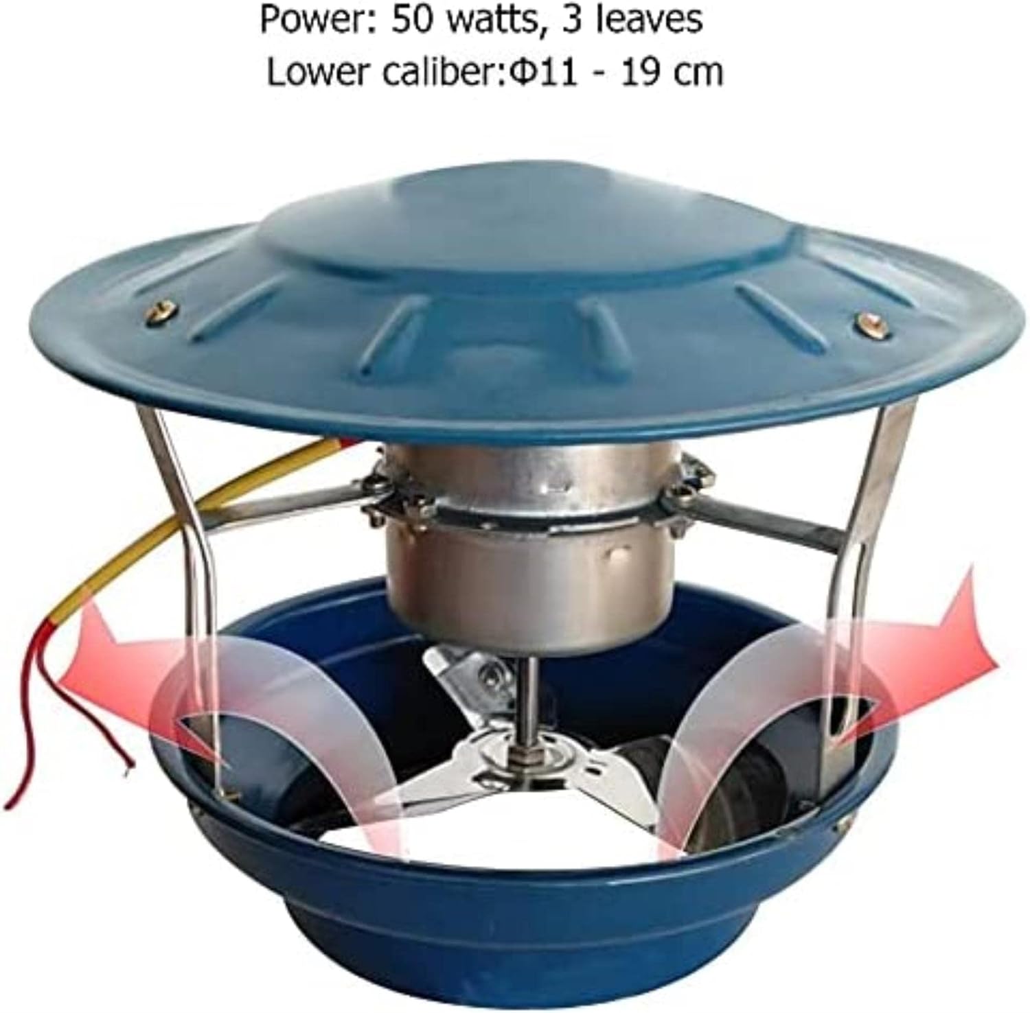 Electric Chimney Fan, Chimney Fan Extractor, Fireplace Fan Flue Chimney Exhaust Fan, Chimney Fan, 50W Household Exhaust ​Smoke Machine,11cm