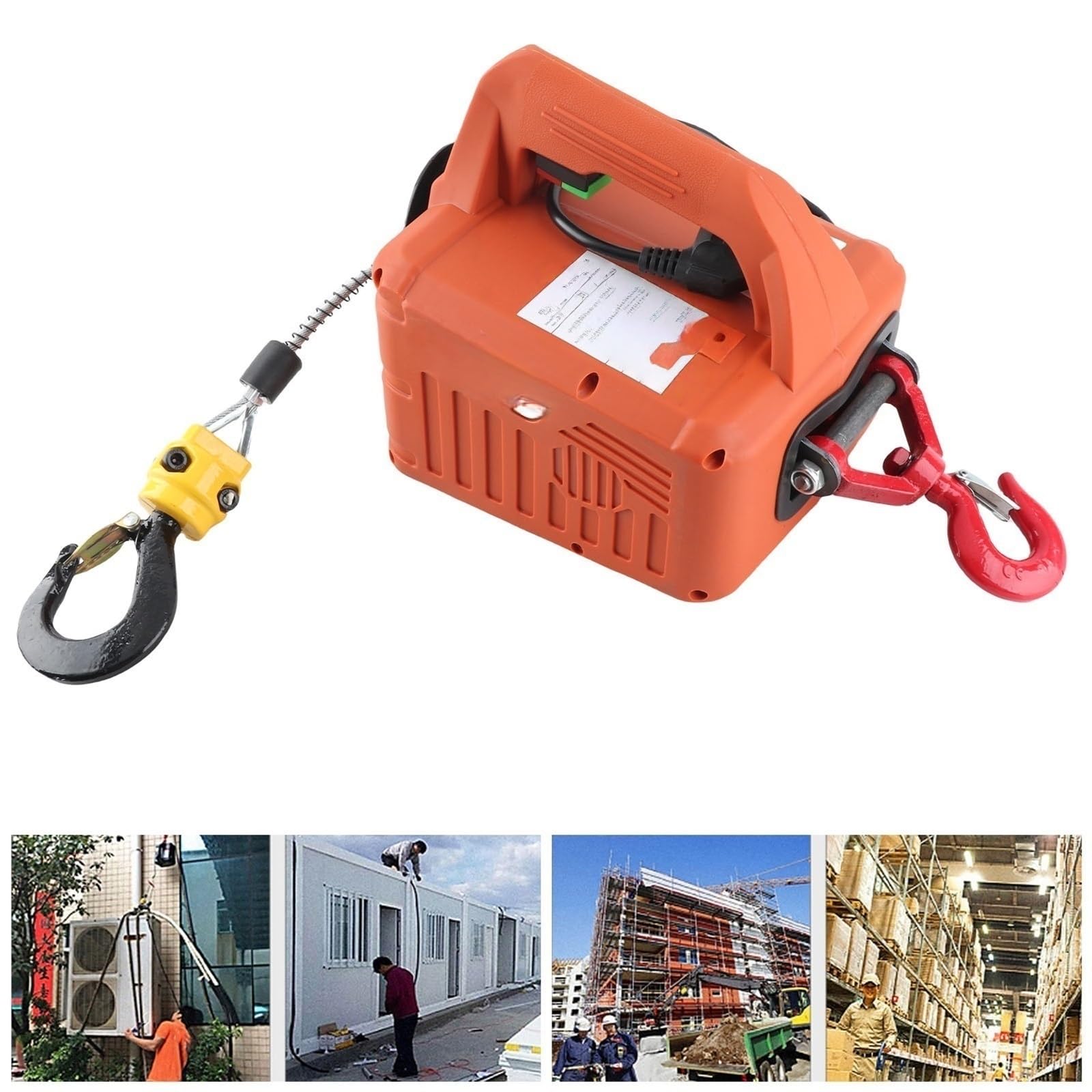 Elektrische Winden Elektrischer Hebezeug Elektrische Hebemaschine, Tragbar, Winde, Kransteuerung, 500 Kg, Tragfähigkeit 7,6 M, Maximale Hubhöhe 1500 W