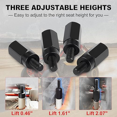 Miniatura 2 de SKYJDM 4 elevadores de asiento compatibles con todos los modelos Can-Am Maverick X3, altura ajustable de 0.5 a 2 pulgadas para una mejor visibilidad