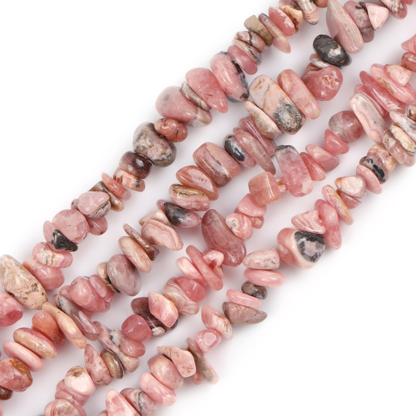 GEM-Inside Genuine Red Rhodonite Chips 5-8mm Gemstone Semi Precious for Jewellery Making 34" per Strand