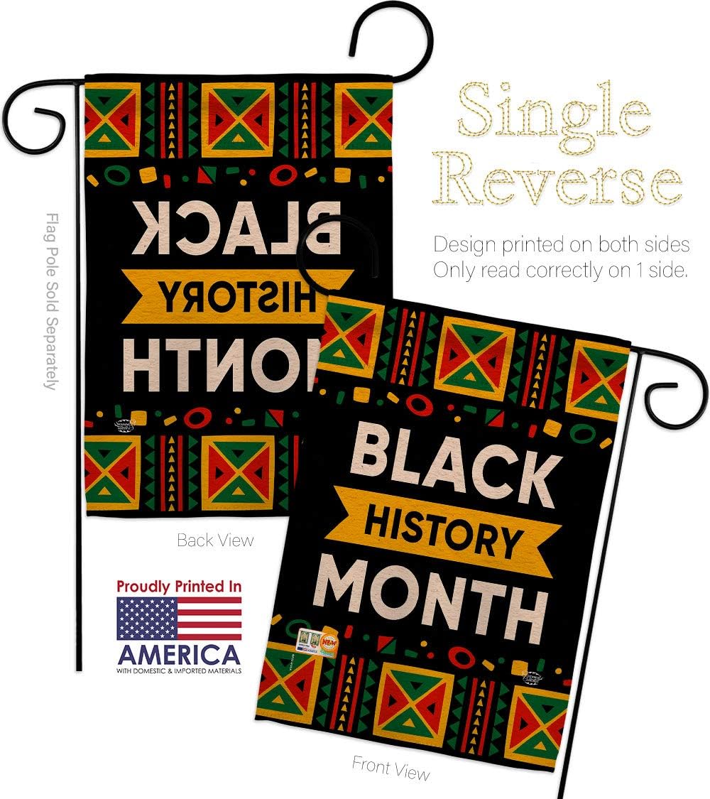 Celebrate Black History Month Garden Flag Set Wall Holder Lives Matter BLMCelebrates African Americans Heritage Small Decorative Gift Yard House Banner Made In USA 13 X 18.5