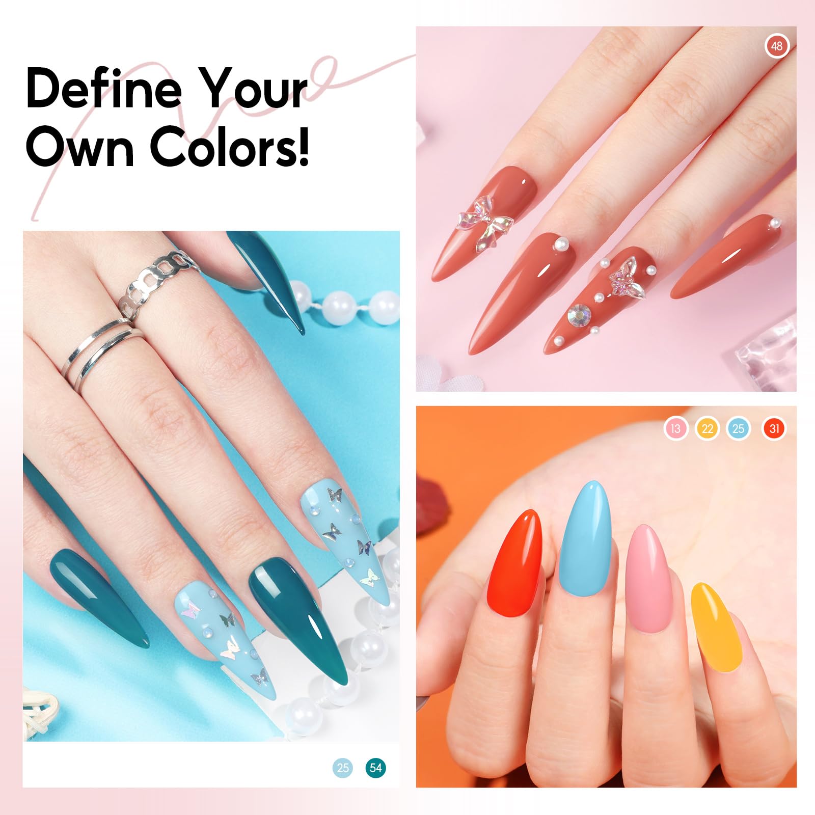 COSCELIA 38-częściowy zestaw lakierów hybrydowych z lampą UV 20 kolorów 7 ml baza top coat narzędzia do manicure