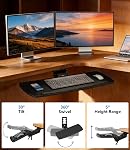 AX WABER Keyboard Tray Under Desk with Storage Drawer, Height Adjustable Keyboard Tray Slide Out 360° Swivel Tilt, Ergonomic Under Desk Mount Keyboard & Mouse Holder for Gaming Home Office, 28''x11''