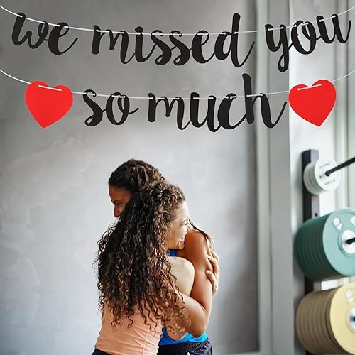 Miniatura 7 de Cartel de bienvenida a casa, pancarta con texto en inglés "We Missed You So Much", decoración de bienvenida para familia, reunión, amigos,