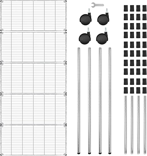 Miniatura 10 de HealSmart Estante de metal plegable de 3 niveles resistente, 14.96 pulgadas de profundidad x 27.95 pulgadas de ancho x 34.25 pulgadas de alto,