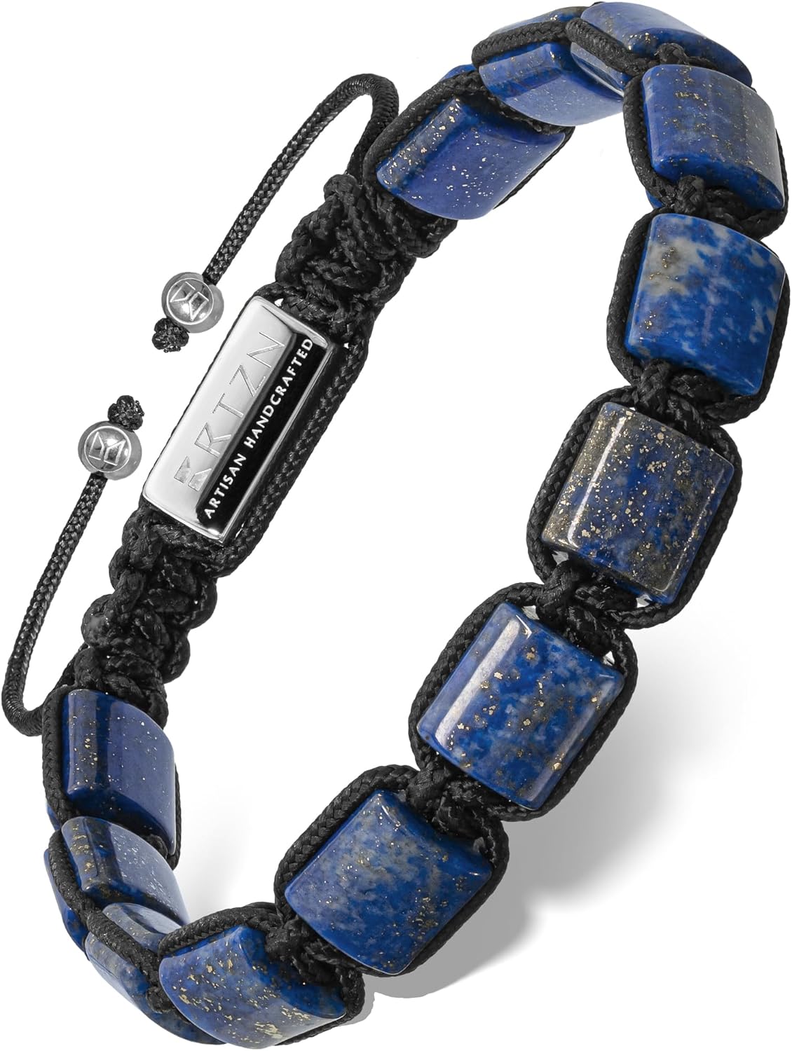 RTZN® Lapis Lazuli Bracelet for Men – Premium Artisan Handcrafted Authentic Blue Lapis Lazuli Men's Beaded Bracelet – Adjustable Blue Lapis Bracelets for Men