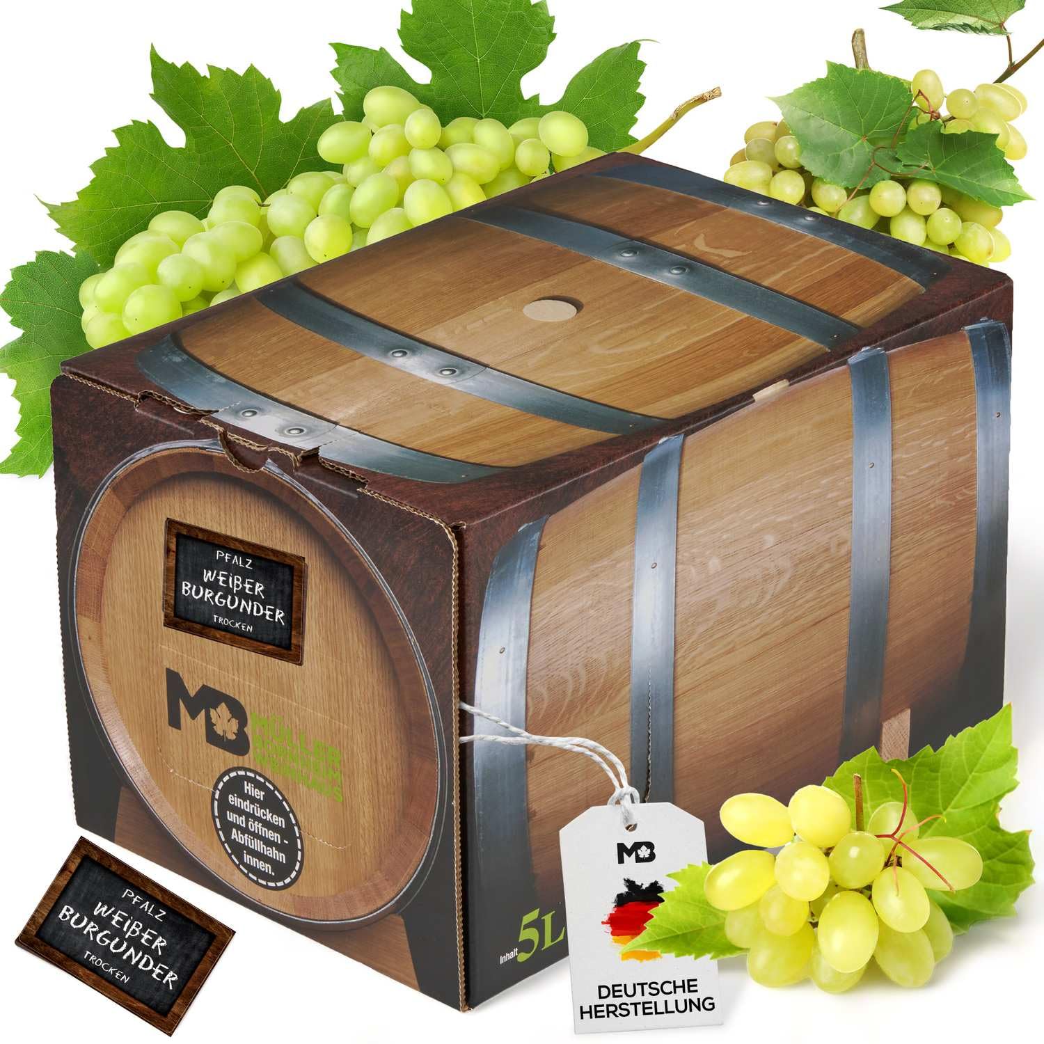 Weinhaus Müller Bornheim Weißburgunder Bag in Box 5L - Pfalz Qualitätswein Trocken