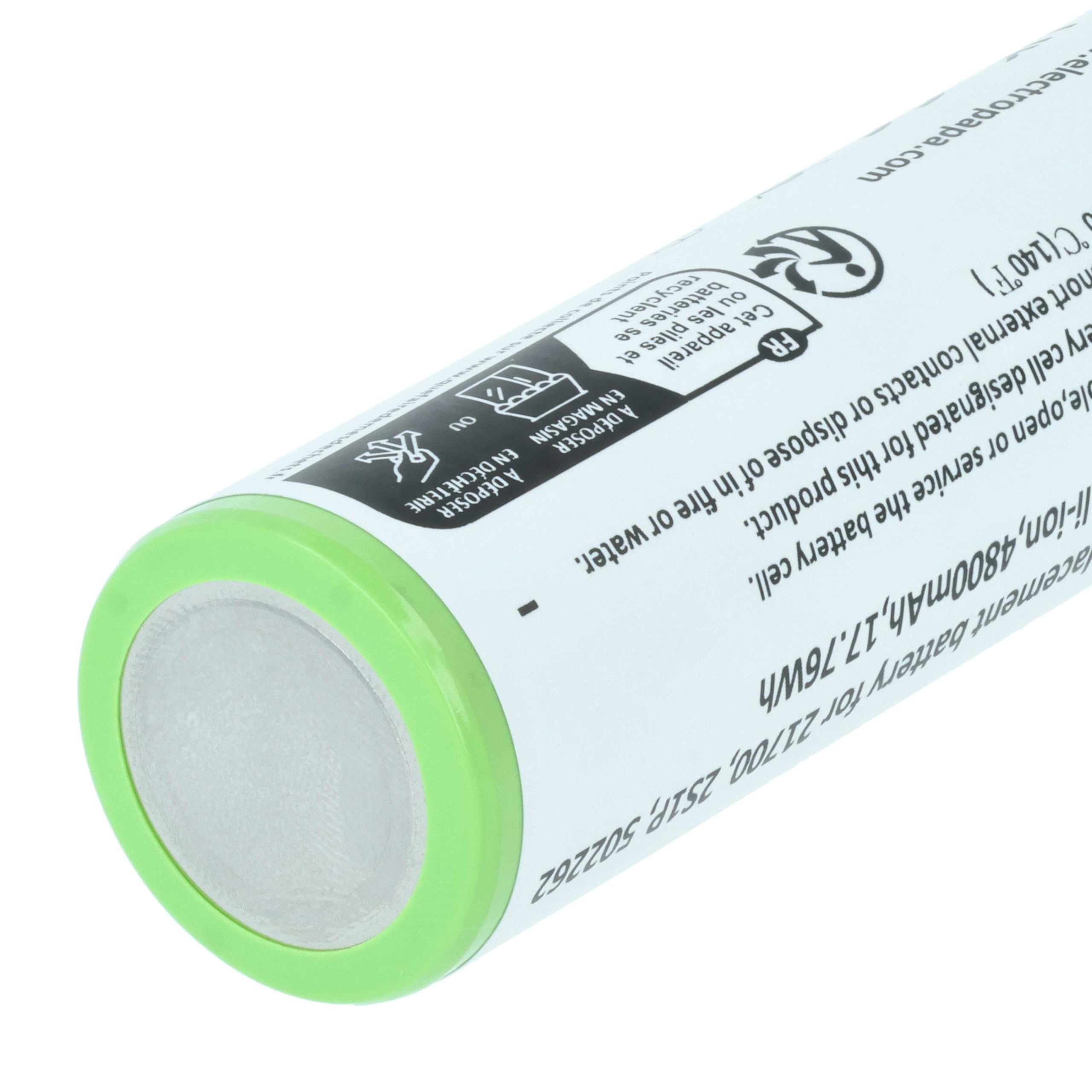 vhbw Bateria zamienna do Ledlenser 2S1P, 502262 do latarki czołowej (4800 mAh, 3,7 V, litowo-jonowa)