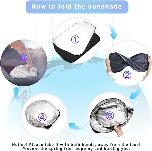 Miniatura 7 de SXCY Parasol para parabrisas Kia NIRO 2023-2026, accesorios 2021-2024 2025 2026 NIRO EV 2023-2026, 2023-2025, 2026, parasol plegable para rayos UV