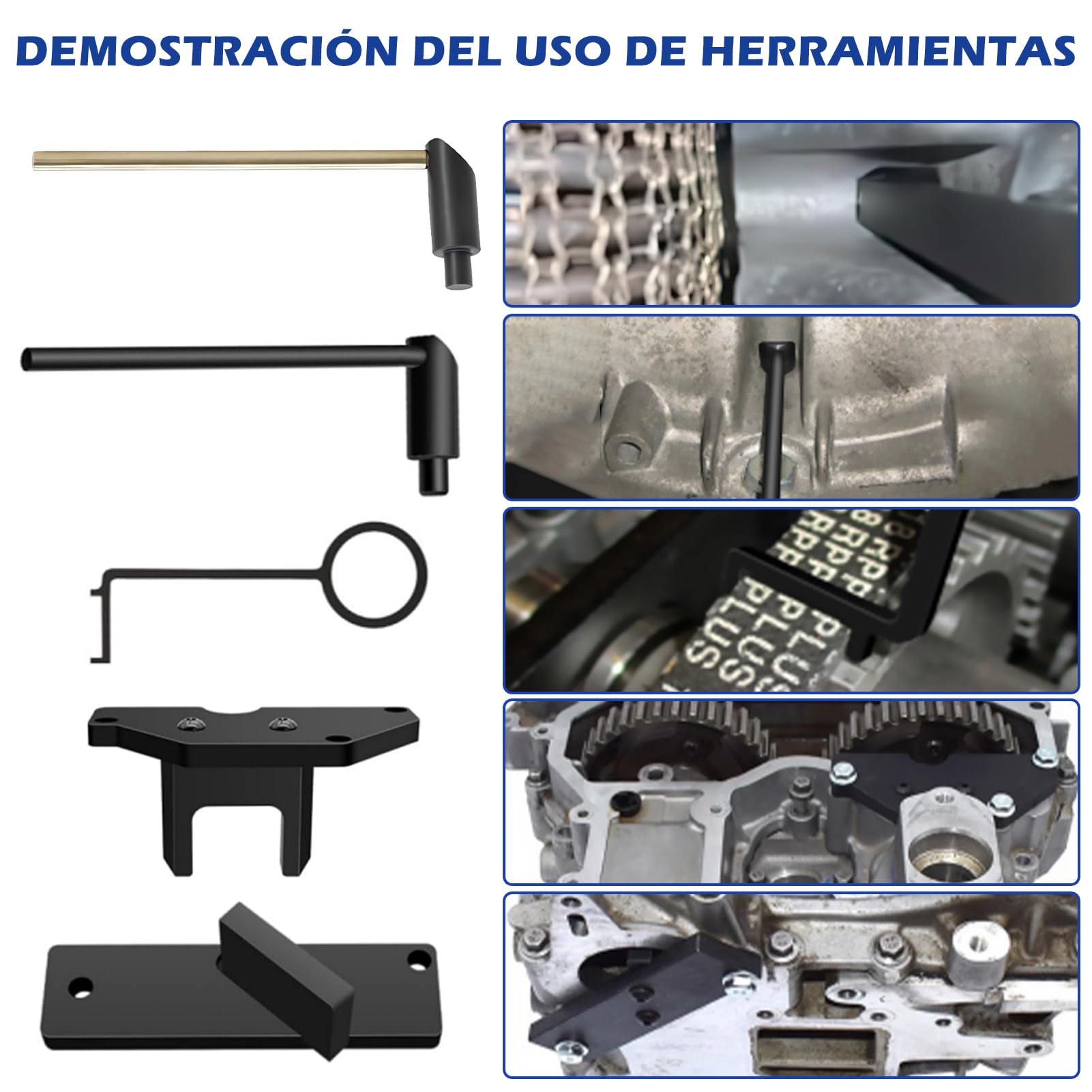 Juego de Herramientas de Ajuste de Motor, Correa Dentada Compatible con Citroen, Motor Cadena de distribución de Herramienta para 1.2 Vti (VVT) /GDI PureTech Gasolina, 109-2C, 109-2D