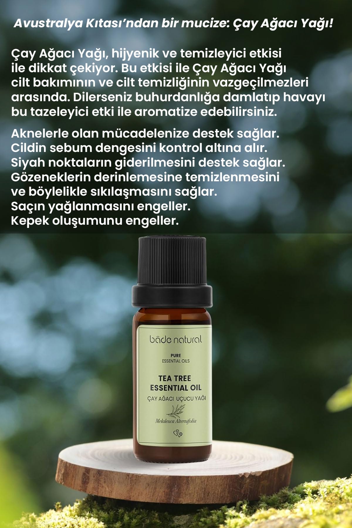 Bade Natural Çay Ağacı Uçucu Yağı 1 Paket (1 X 10 Ml)