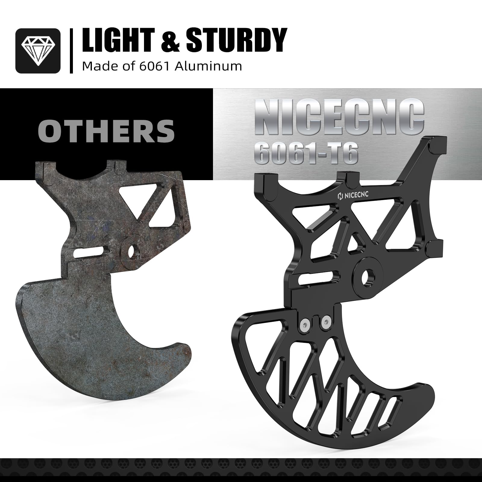 NICECNC Protezione per disco freno posteriore nera con montaggio a doppia pinza progettata compatibile con Surron Light bee X/S/ L1E, compatibile con Segway X160 X260 See Fitmnet
