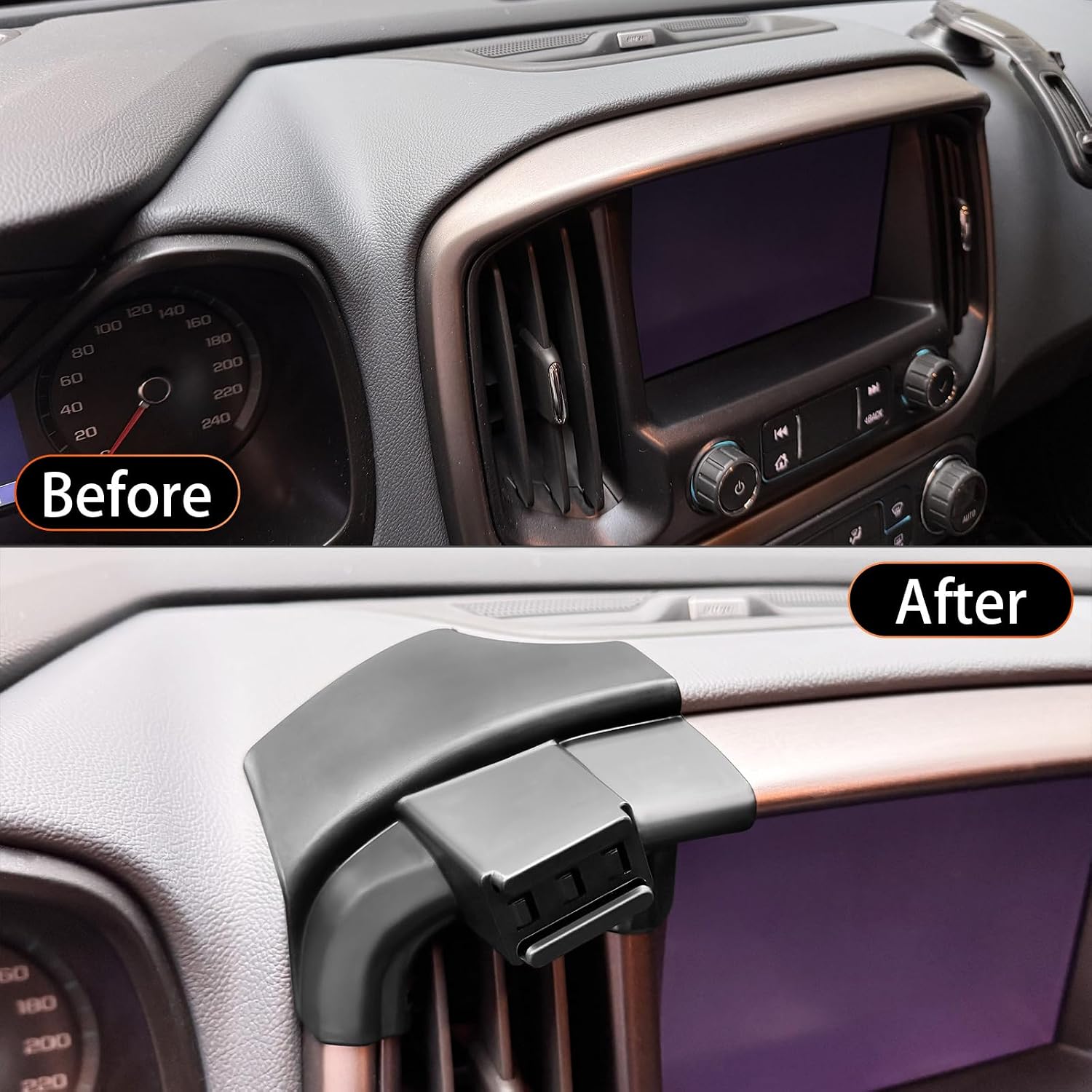YOUTOOCAR Screen-Mounted Phone Holder for Chevy Colorado 2015-2021 – No-Drill Dashboard Clip-On Mount, Hidden Design (for Chevy Colorado 15-21) image 3