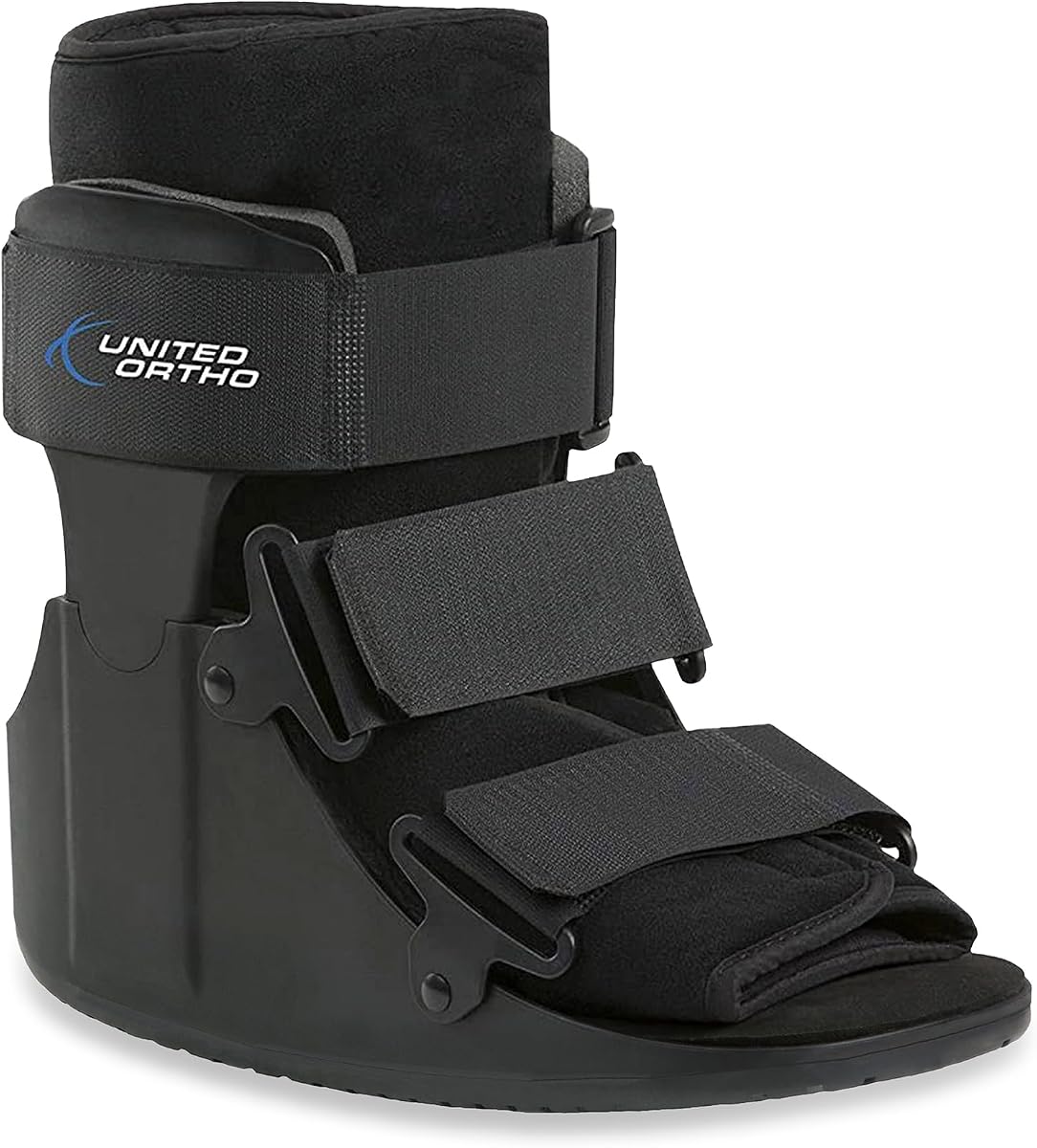 United Ortho Short Cam Walker Fractura Bota, Grande, Negro