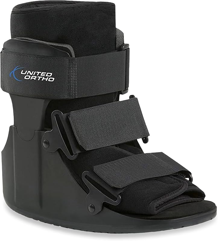 United Ortho Short Cam Walker Fractura Bota, Grande, Negro