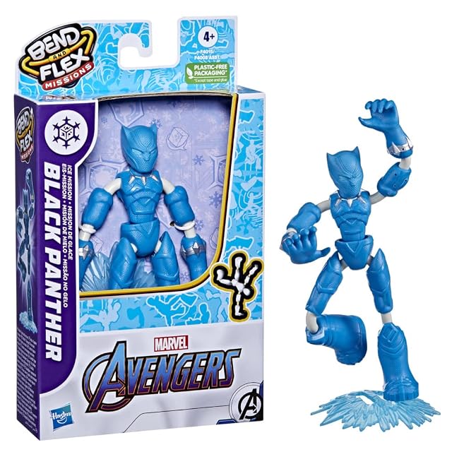 Foto 2 de 4 de Hasbro Marvel Avengers Bend and Flex Missions - Figura de Black Panther Ice Mission de 15 cm