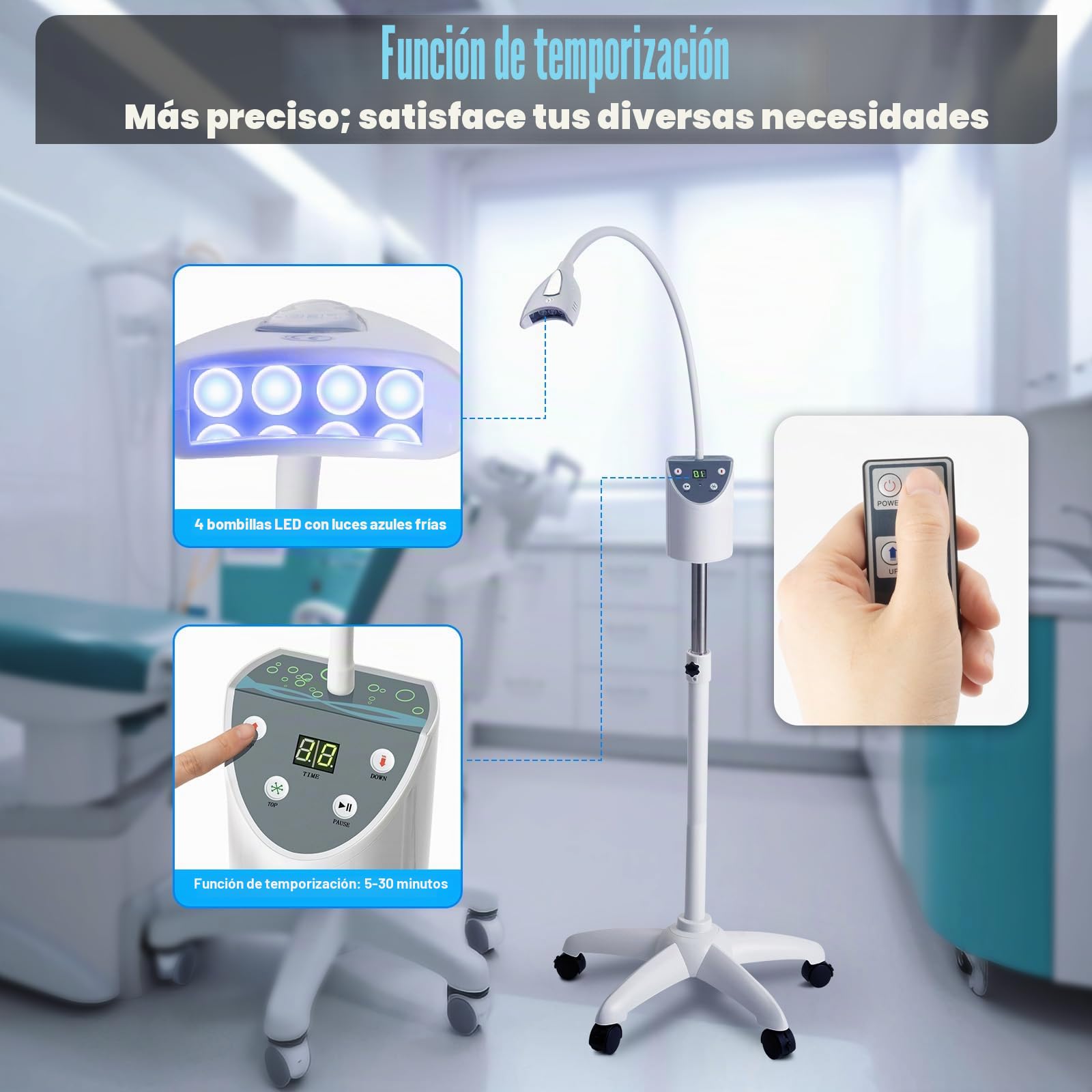 Dental Lámpara LED Blanqueamiento,Luz De Aceleración Blanqueamiento Luz Fría Máquina Blanqueamiento Dientes,Adecuado Para Limpieza Dientes Humados,Dientes Negras