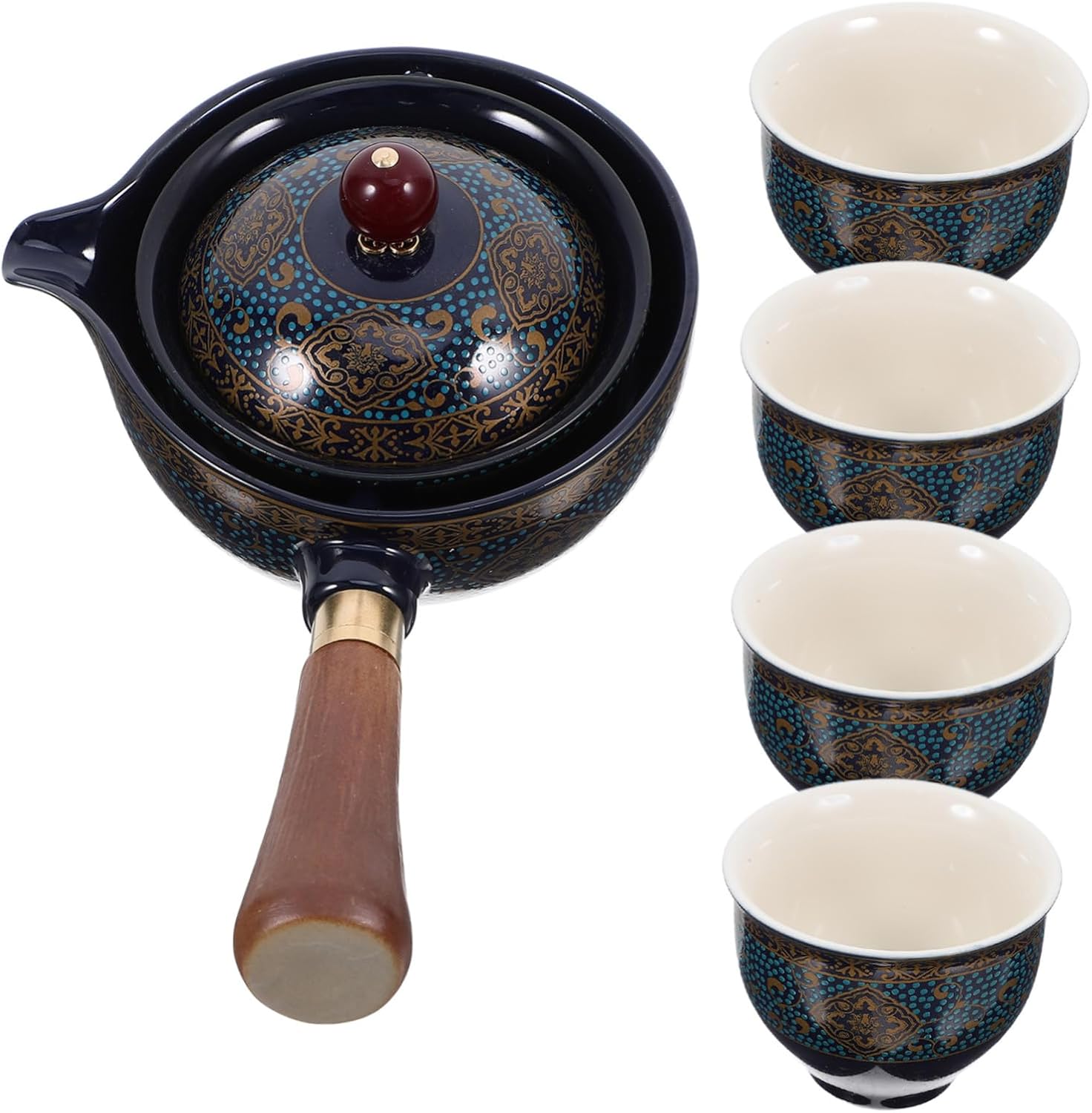 Handmade Ceramic Tea Set,Chinese Porcelain Tea Set 1Set Chinese Style Ceramic Teapot with Kung Fu Teacups Elegant and Porcelain Tea Home and Travel for Tea Lovers