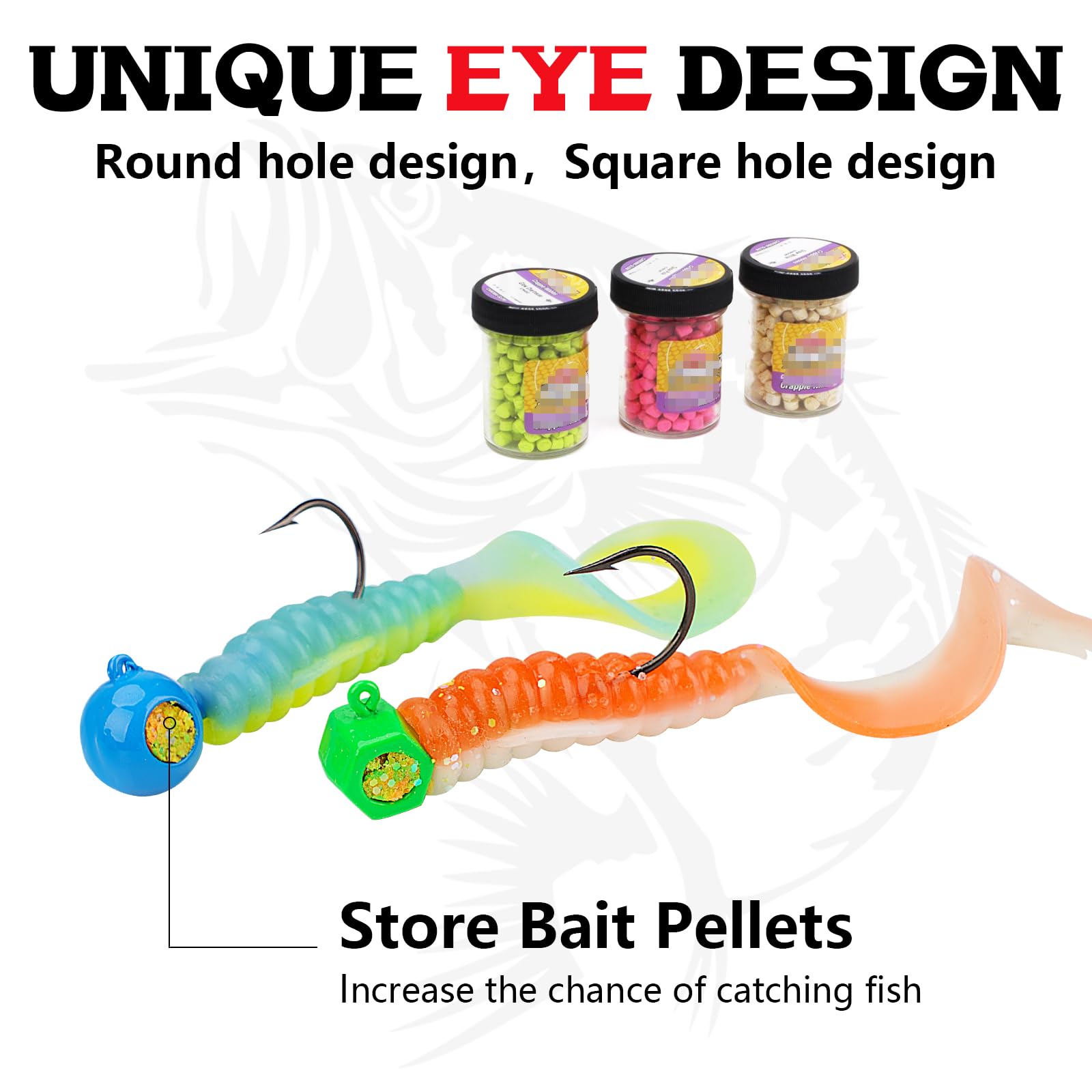 THKFISH Lot de 12 hameçons de pêche souples à têtes plombées, accessoires de pêche, hameçons pour truite crappie basse, 1,5 g (1/16oz), 3,5 g (1/8oz) 5,5 g (3/16 oz)