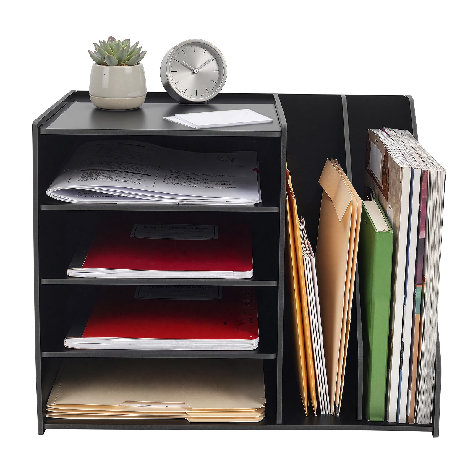 Organizzatore da ufficio, organizer per documenti A4 con 4+2 scomparti