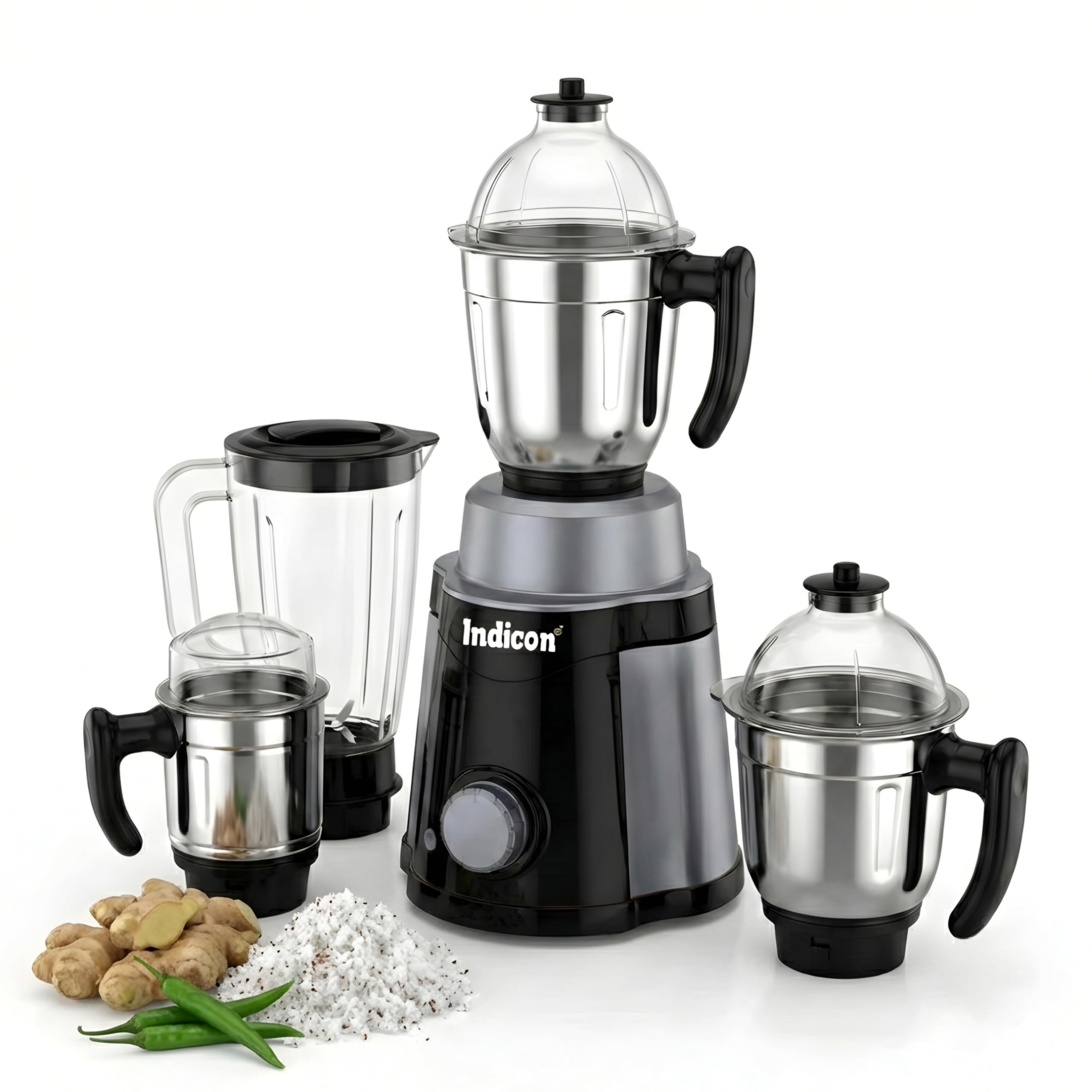 Indicon Boss 1200W Mixer Grinder for Indian Kitchen | Heavy Duty Motor with 3 Stainless Steel Jars | Ideal for Chutney, Juicing, Dry & Wet Grinding (Black)-image-29