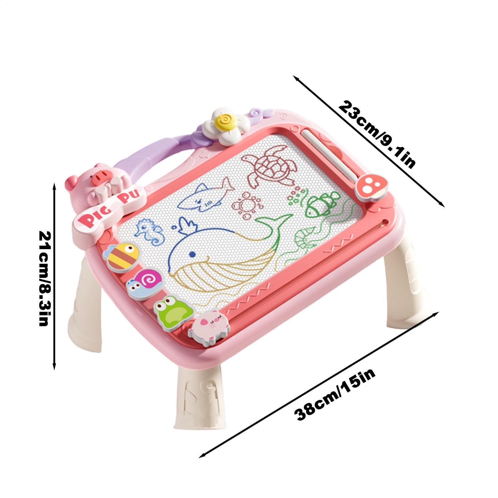 Magnetisches Schreibbrett für Kinder, magnetisches Zeichenbrett | Cartoon Doodle Zeichenbrett Skizzenblock mit 2 Stiften | Pädagogische Zeichen-Tafel mit 4 Stempeln, Spielzeug für frühes Lern
