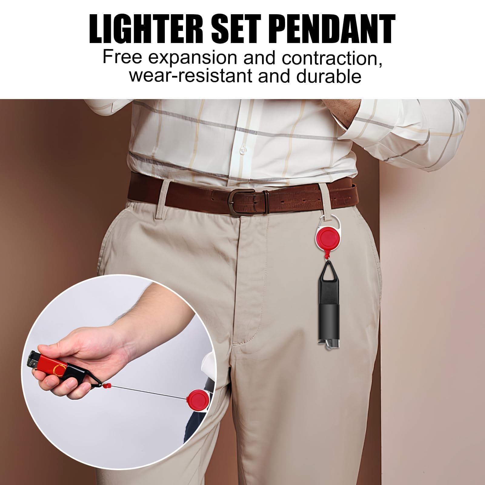 Set 6 Porta Accendini Allungabili Con Cavo Retrattile | Metallico Multicolore | Antifurto E Pratico