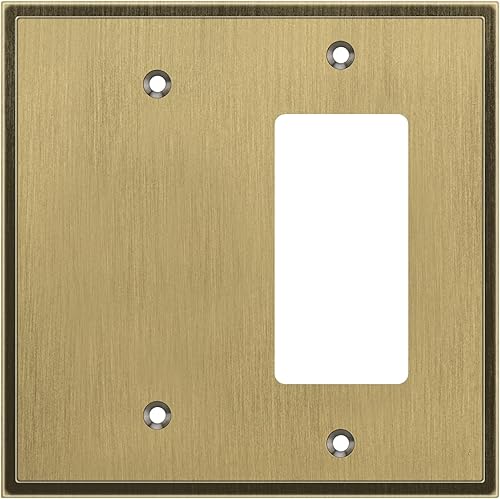 Miniatura 8 de Placa decorativa de pared suave y moderna para interruptor (decorador triple, cobre antiguo)
