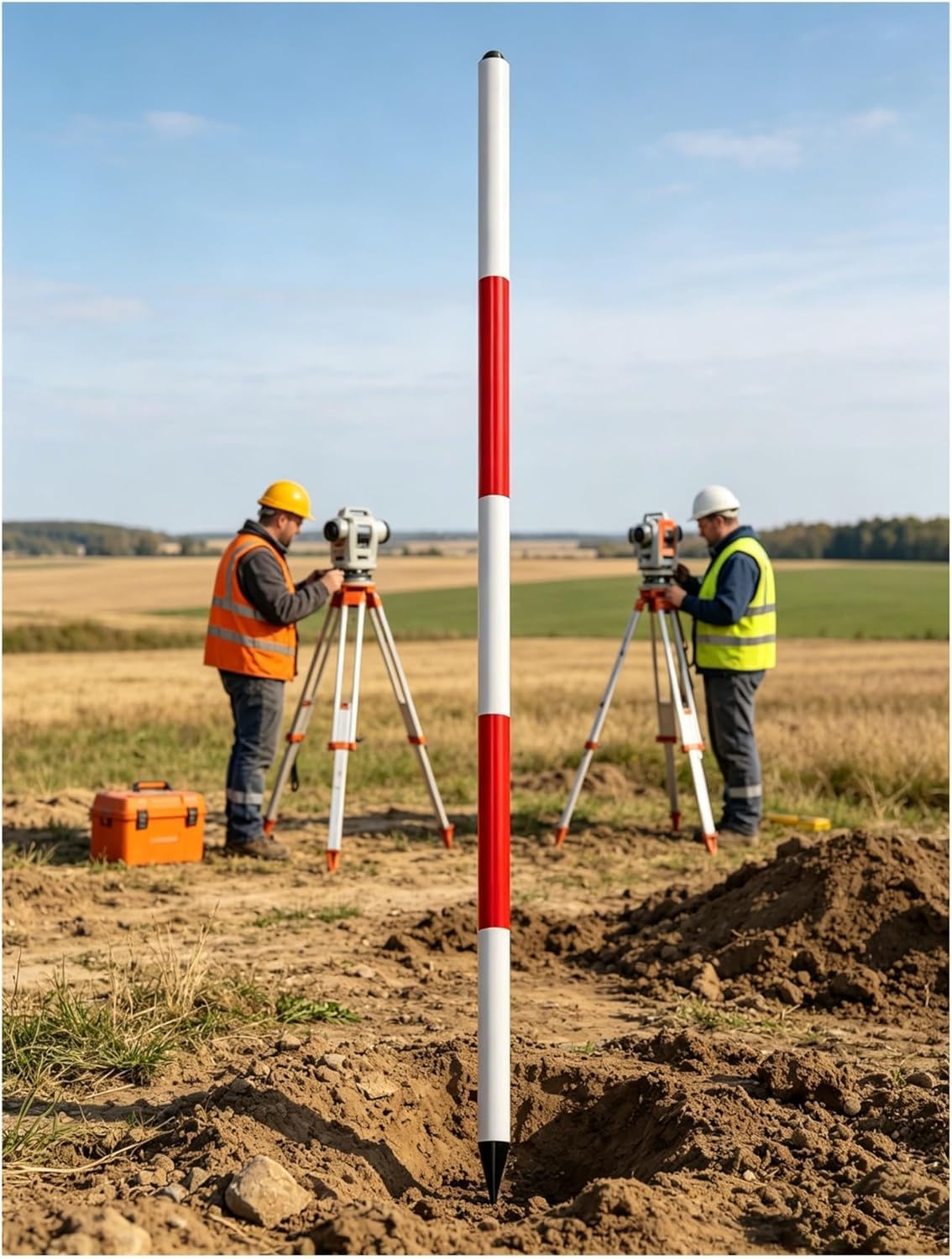 Cinta métrica Ligera Encuesta de Aluminio Poste for la medición de la construcción de la inspección del Sitio y de la ingeniería | 78.7 inch