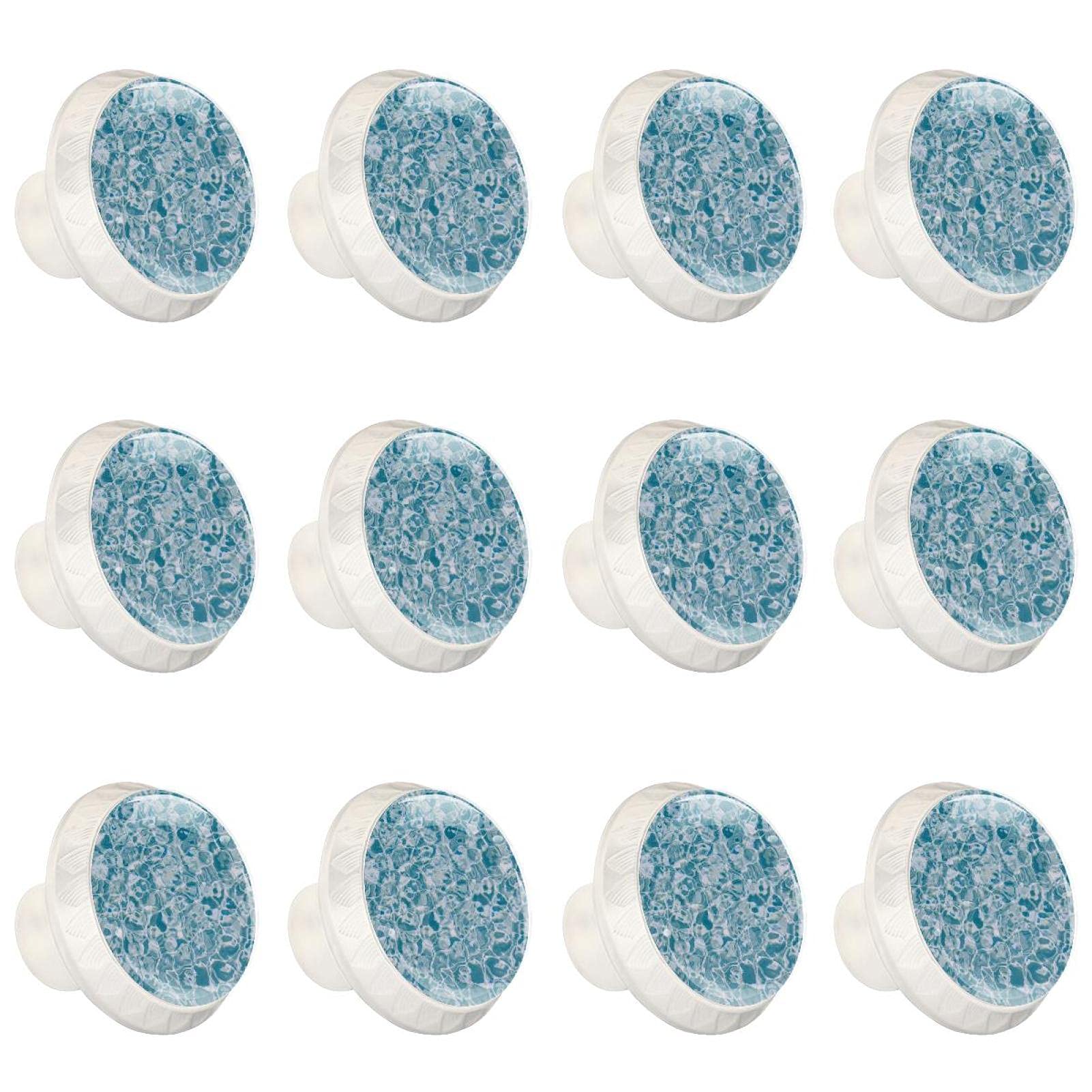 Boutons d'armoires de cuisine ronds bleu clair, lot poignée tiroirs de placard