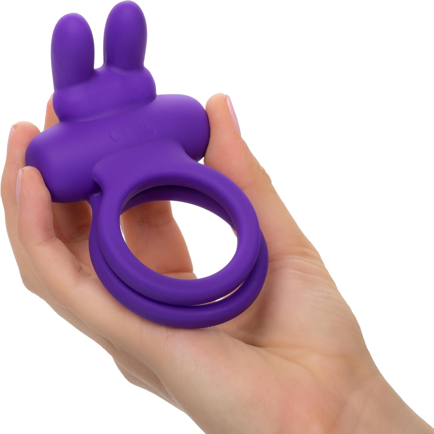 CalExotics Silicone Rechargeable Dual Rockin’ Rabbit Enhancer, Vibrating Cock Ring for Couple Adult Sex Toy Purple SE-1843-20-3