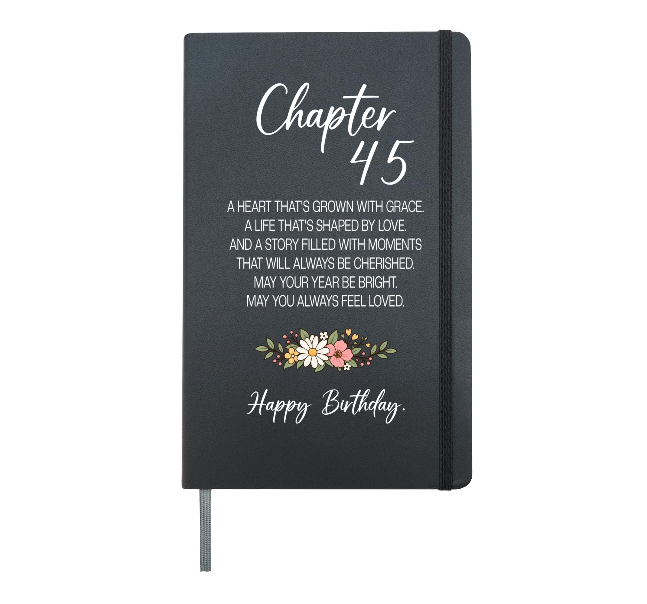 Chapter 45 A New Chapter 45th Years Old Birthday Hardcover Journal, Black