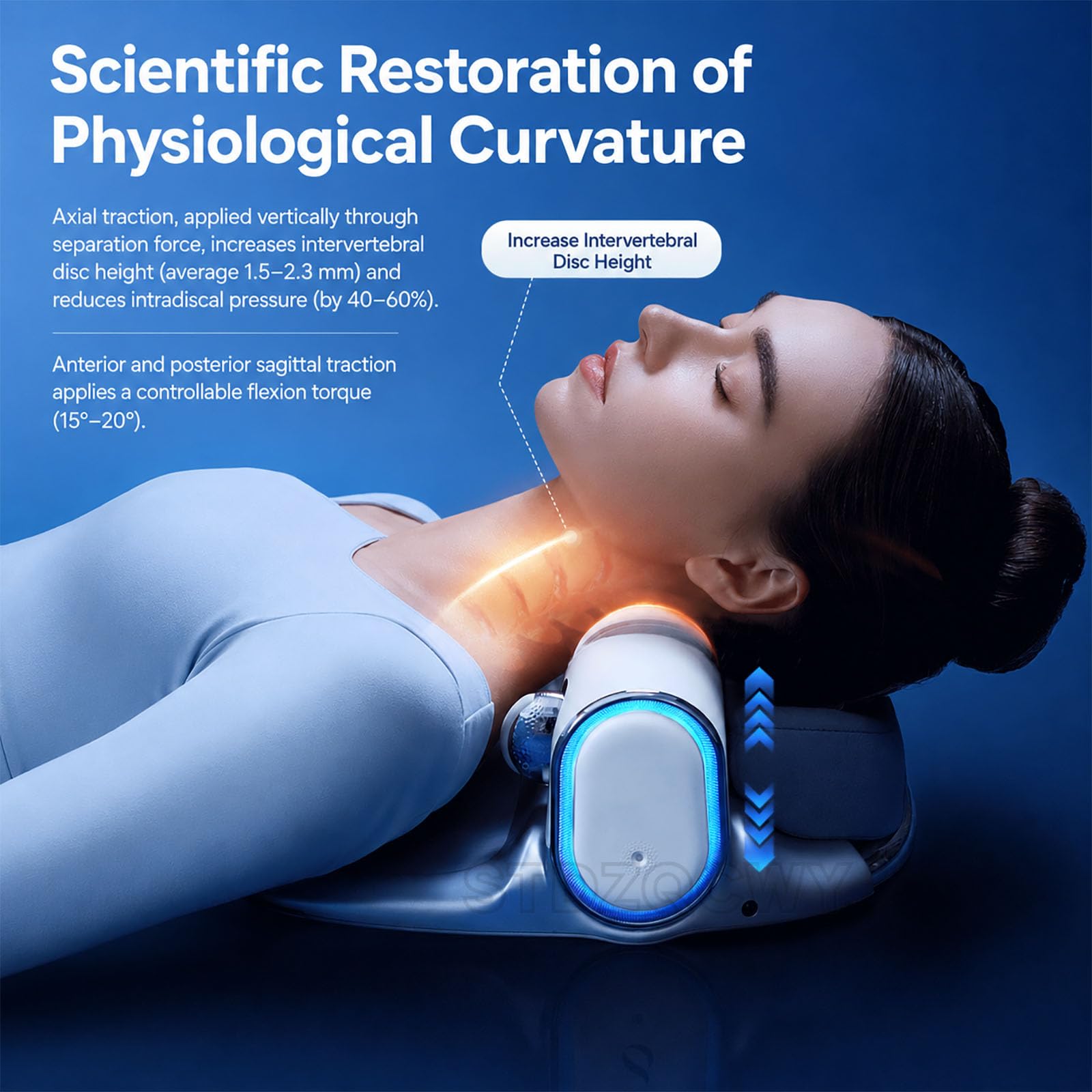 TYH Masajeador De Cuello con Calor Y EMS, Almohada De Tracción Cervical, Masaje De Tejido Profundo para Espalda, Cuello Y Hombros, 3 Niveles De Calor, para Relajación En Casa, Alivio del Estrés