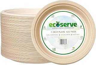 Eco Bio-degradable Disposable Paper Plates (Brown, 7)